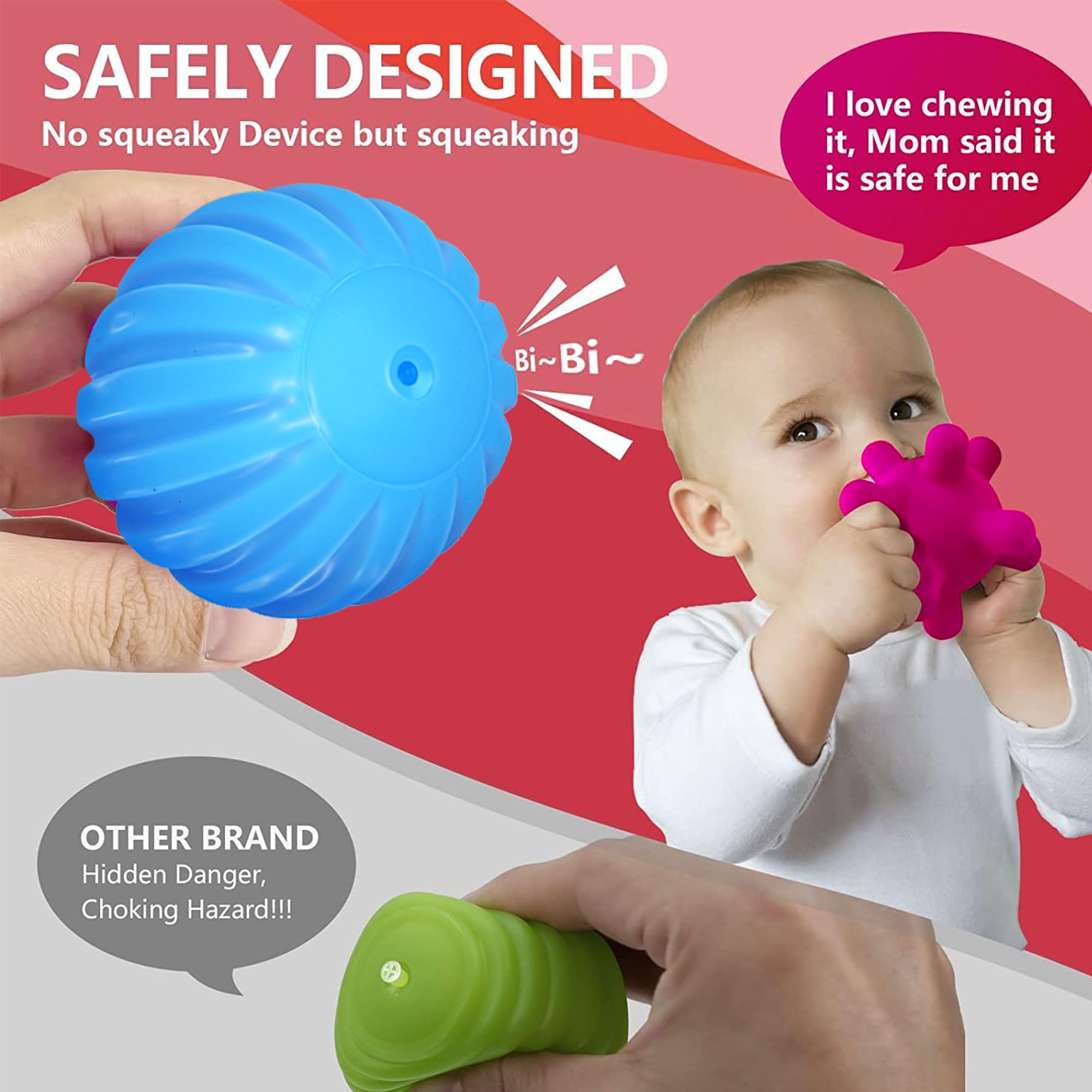 Baby Sensory Balls Set - Soft Textured Massage Toys for Toddlers 1-3 - Perfect for Early Learning & Playtime