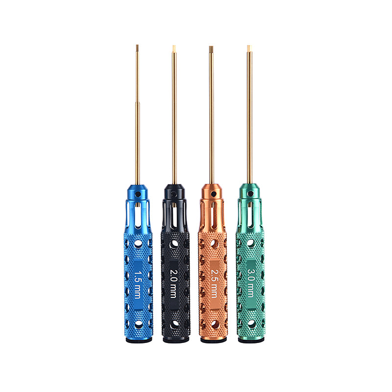 4-Piece Flathead & Phillips Screwdriver Set with Hex Nut Driver - Perfect for RC 1/10 Cars & 1/14 Trucks - Essential Tool Kit for RC Vehicle Maintenance and Repair