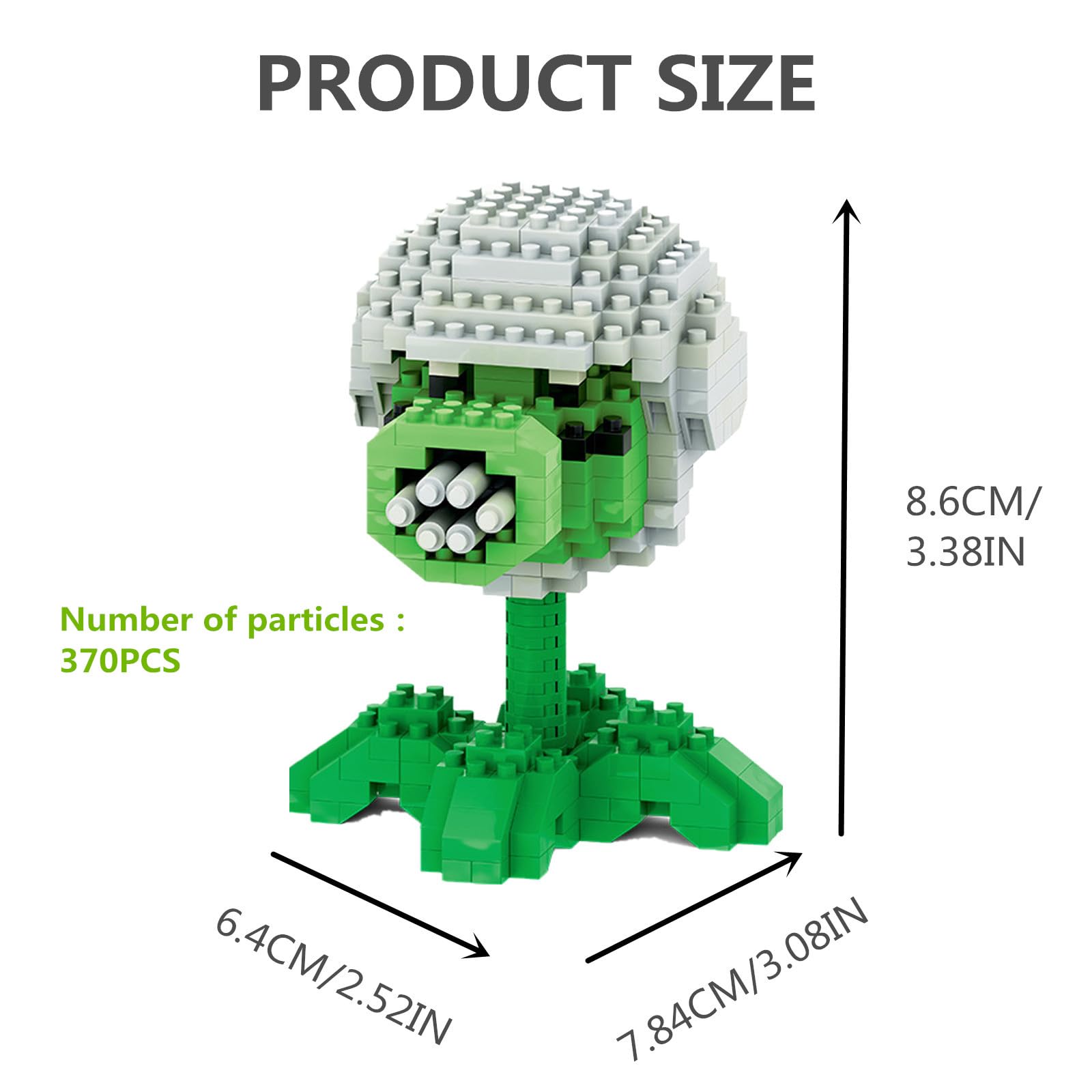 1PCS Plants vs Zombies Action Figures Toy Set - Series 1 & 2 with Green Pea Building Blocks | Perfect Gift for Christmas & Birthday | Fun for Kids Playtime & Collectors Display