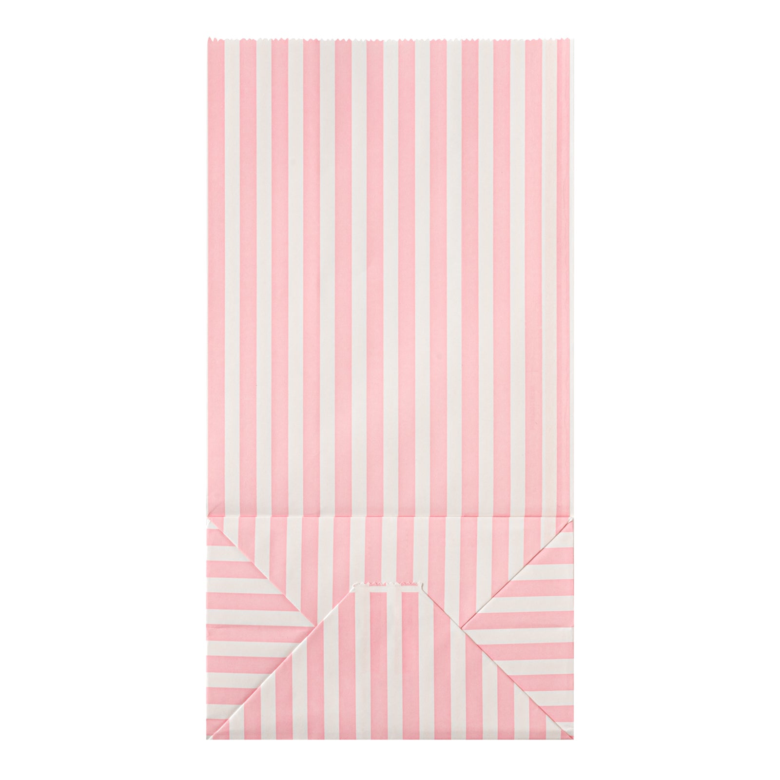 Pink and White Striped Paper Bags - 6 lbs Capacity, 6 x 3.5 x 10.75 Inches - Pack of 100 - Perfect for Party Favors, Gift Packaging, and Retail Shopping Bags