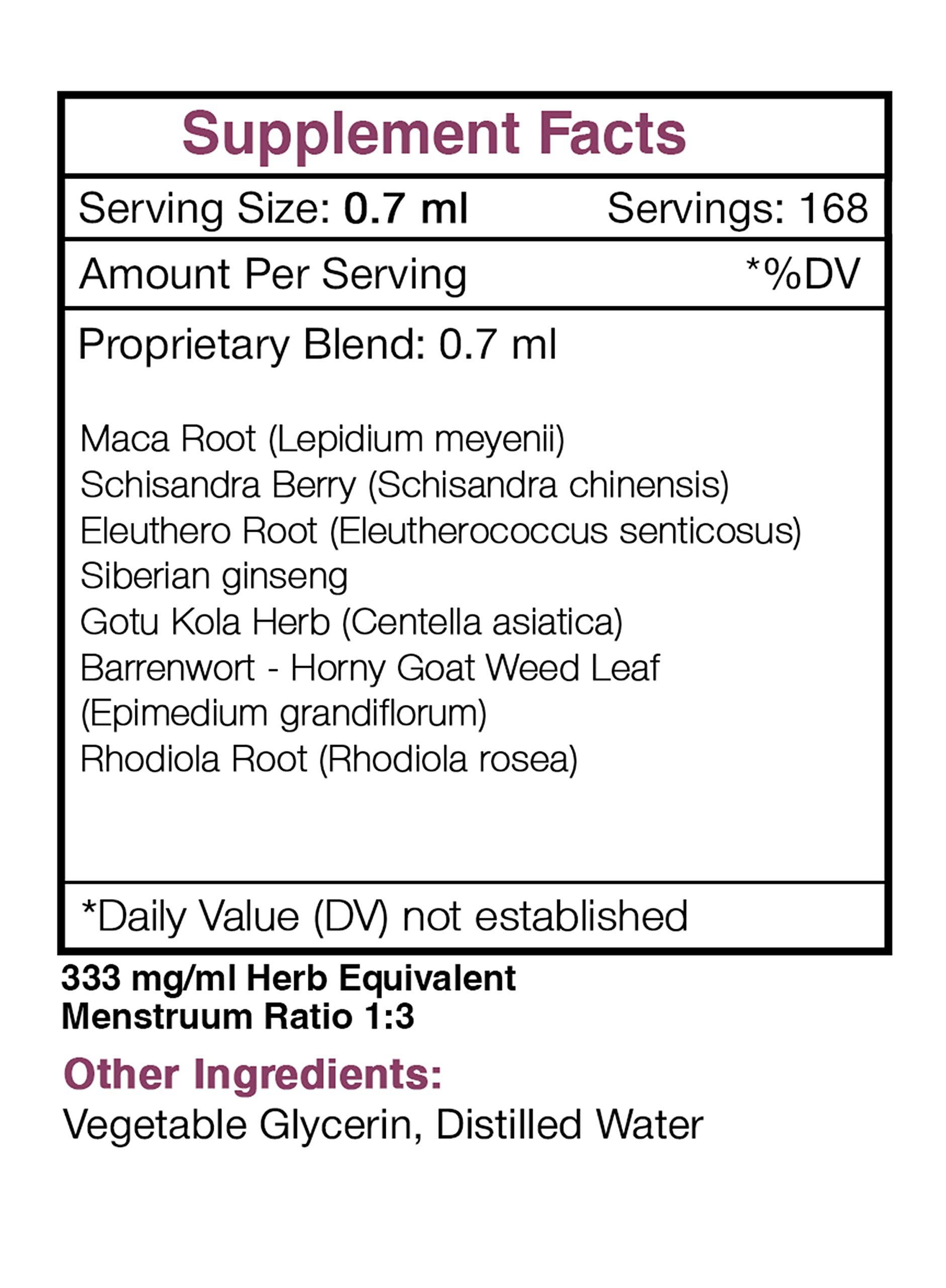 Alcohol-Free Stamina Secret Herbal Extract with Maca, Schisandra, Siberian Ginseng & Horny Goat Weed - Natural Energy Booster for Workout, Focus & Vitality (4 fl oz) | Supports Endurance, Mental Clarity & Sexual Wellness