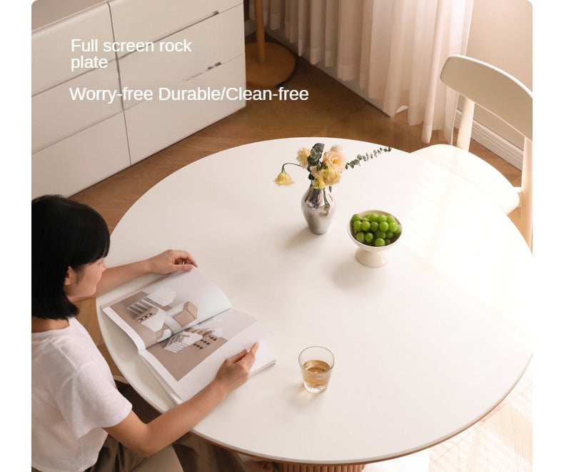 Solid Oak Wood Modern Rocking Dining Table - Perfect for Farmhouse, Rustic & Contemporary Dining Rooms