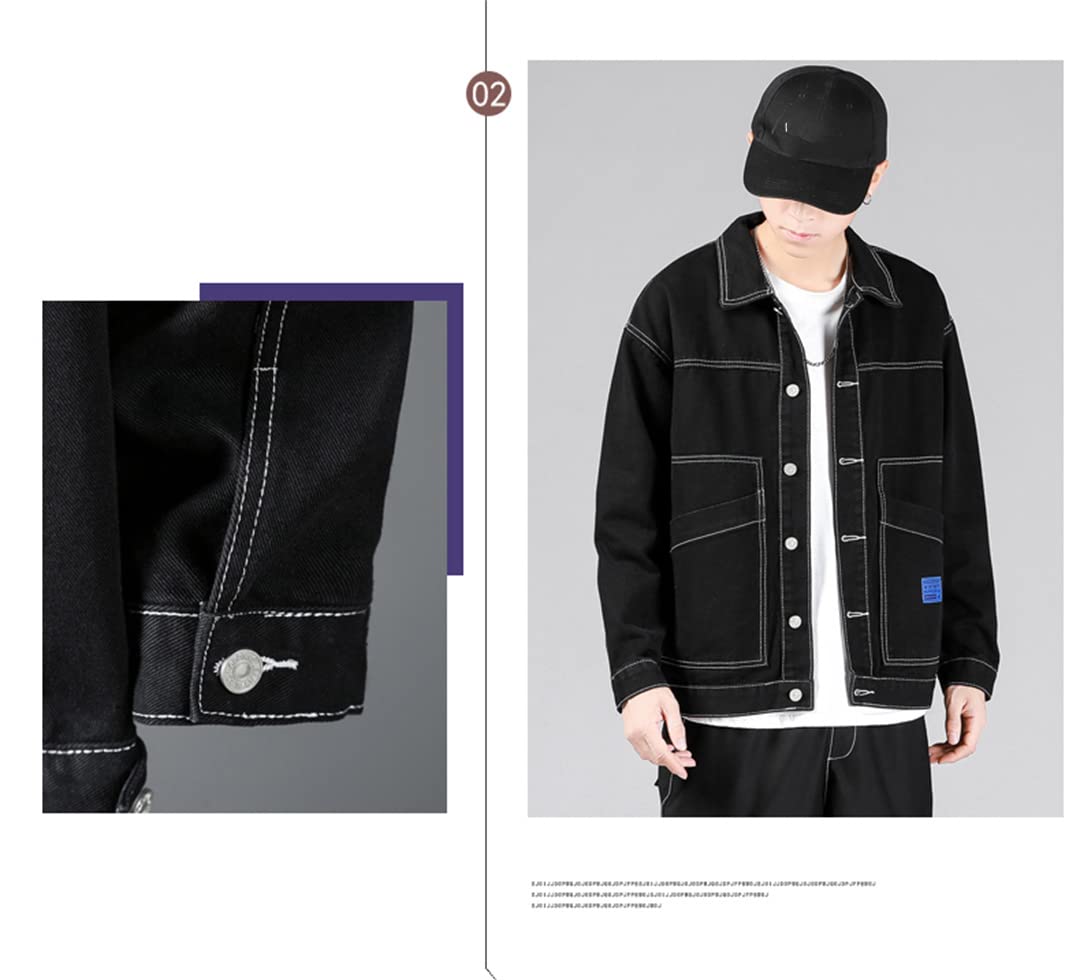 Men's Korean Style Denim Bomber Jacket - 2022 New Spring & Autumn Fashion Jacket for Men | Lightweight Casual Outerwear for Daily Wear, Street Style & Night Out