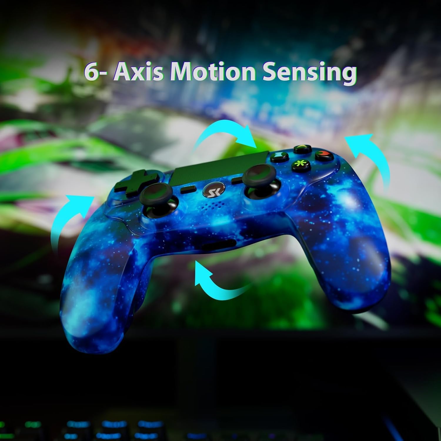 Wireless PS4 Controller 2 Pack for Sony PlayStation 4/Slim/Pro - DualShock Gamepad with Motion Sensor, Vibration, Touch Pad, Built-in Speaker & 3.5mm Audio Jack - Long Battery Life for Gaming, Streaming & Multiplayer Sessions