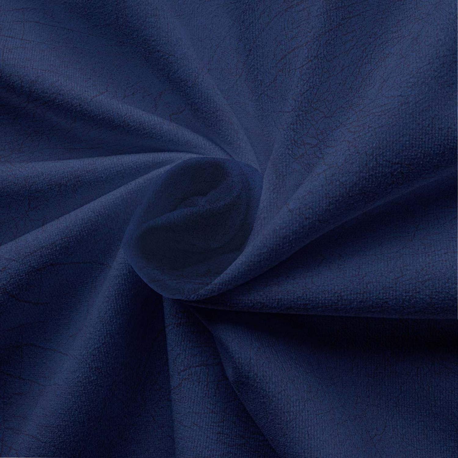 Ambesonne Faux Suede Fabric by The Yard - Digitally Printed Weathered Texture, Durable & Washable Upholstery Fabric for DIY Projects, Indoor/Outdoor Home Decor, 10 Yards Navy Blue - Perfect for Sofa Covers, Pillows, Curtains and Crafting Projects