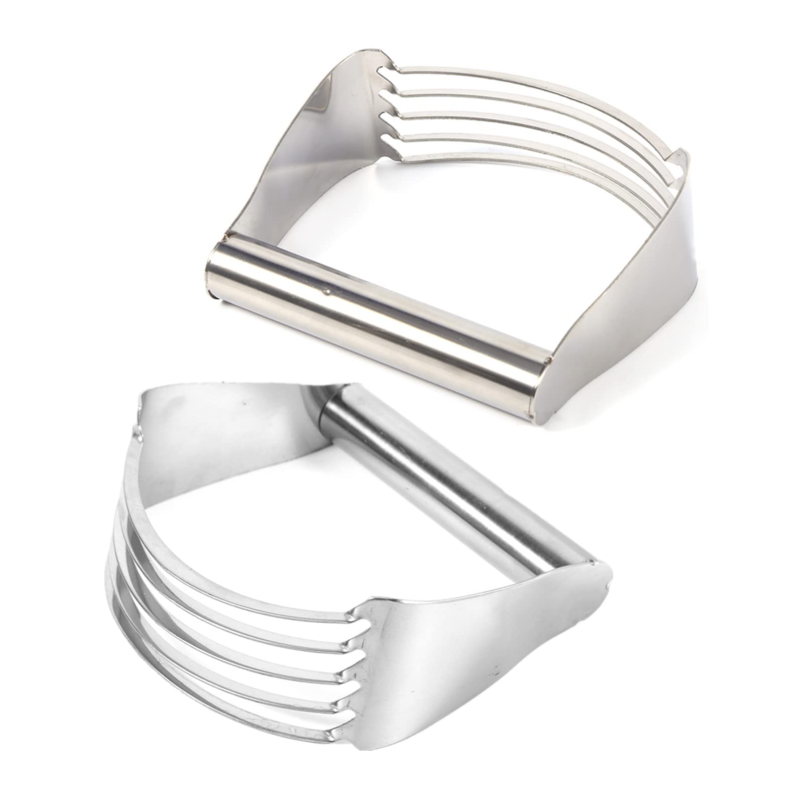 2-Piece Stainless Steel Dough Cutter & Pastry Blender - Heavy Duty Mixing Tool for Pie Crust, Cake Batter, Biscuits & Cookies | Perfect for Baking, Cooking & Pastry Making