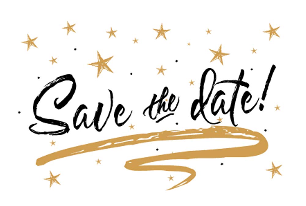 Sophie's Favors Gold Stars Save The Date Postcards - 6x4 Inch (50 Count) Elegant Wedding Invitation Cards for Engagement, Anniversary & Special Events