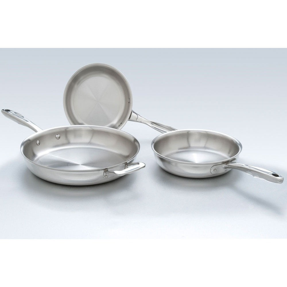 3-Piece Nonstick Fry Pan Set - Stainless Steel Cookware for Frying, Sautéing & Cooking - Perfect for Home Kitchen & Restaurant Use
