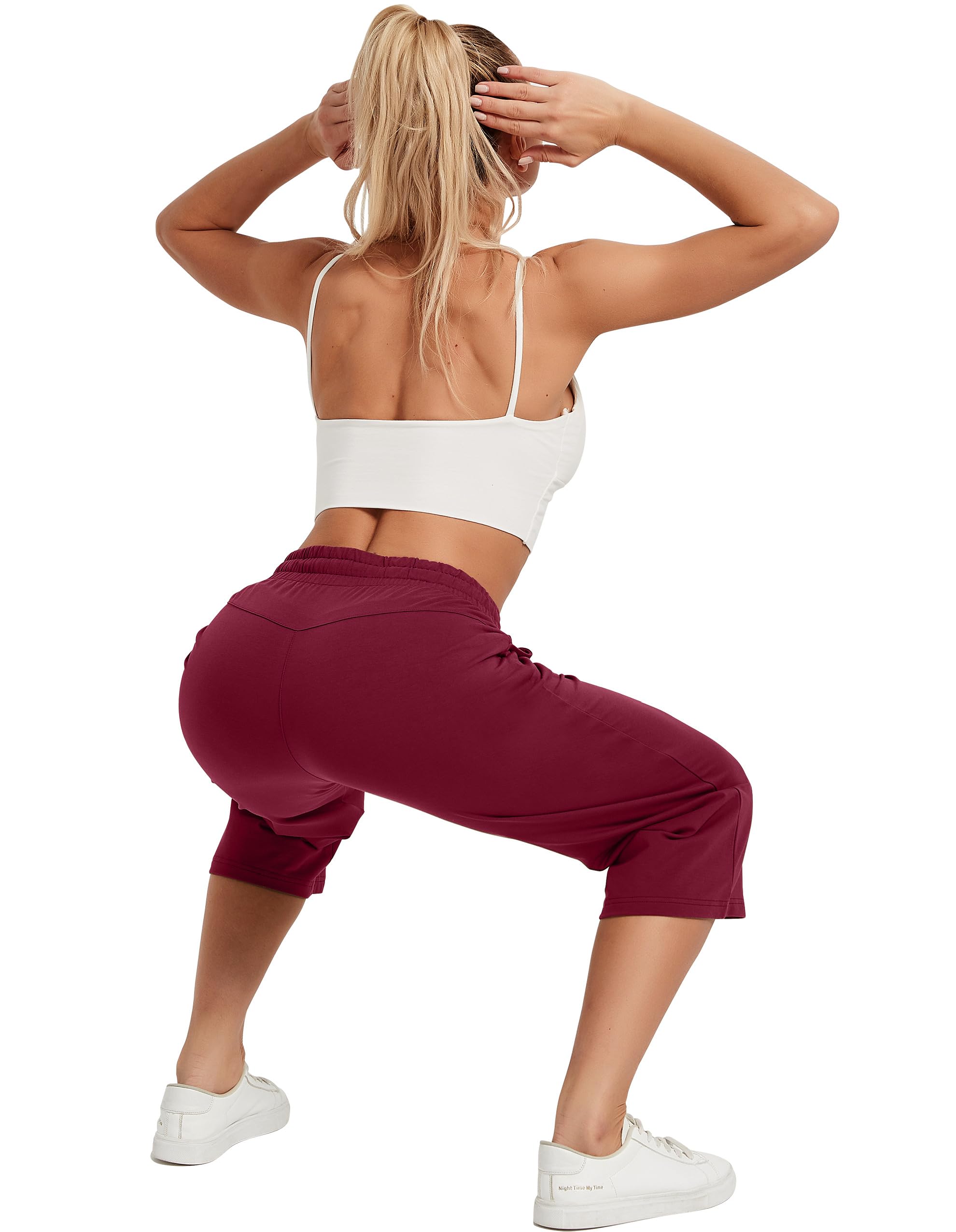 SPECIALMAGIC Women's Cotton Capri Yoga Pants - Wide Leg Lounge Pajama Pants, Sweatpants for Workout, Running & Home Relaxation | Perfect for Yoga, Gym, Travel & Casual Wear