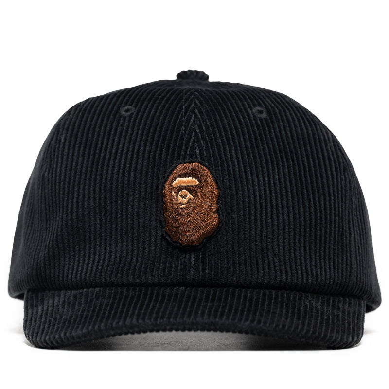 BAPE Ape Head Corduroy Strapback Hat - Black | Streetwear Fashion Accessory for Men & Women | Perfect for Urban Outfits & Casual Wear