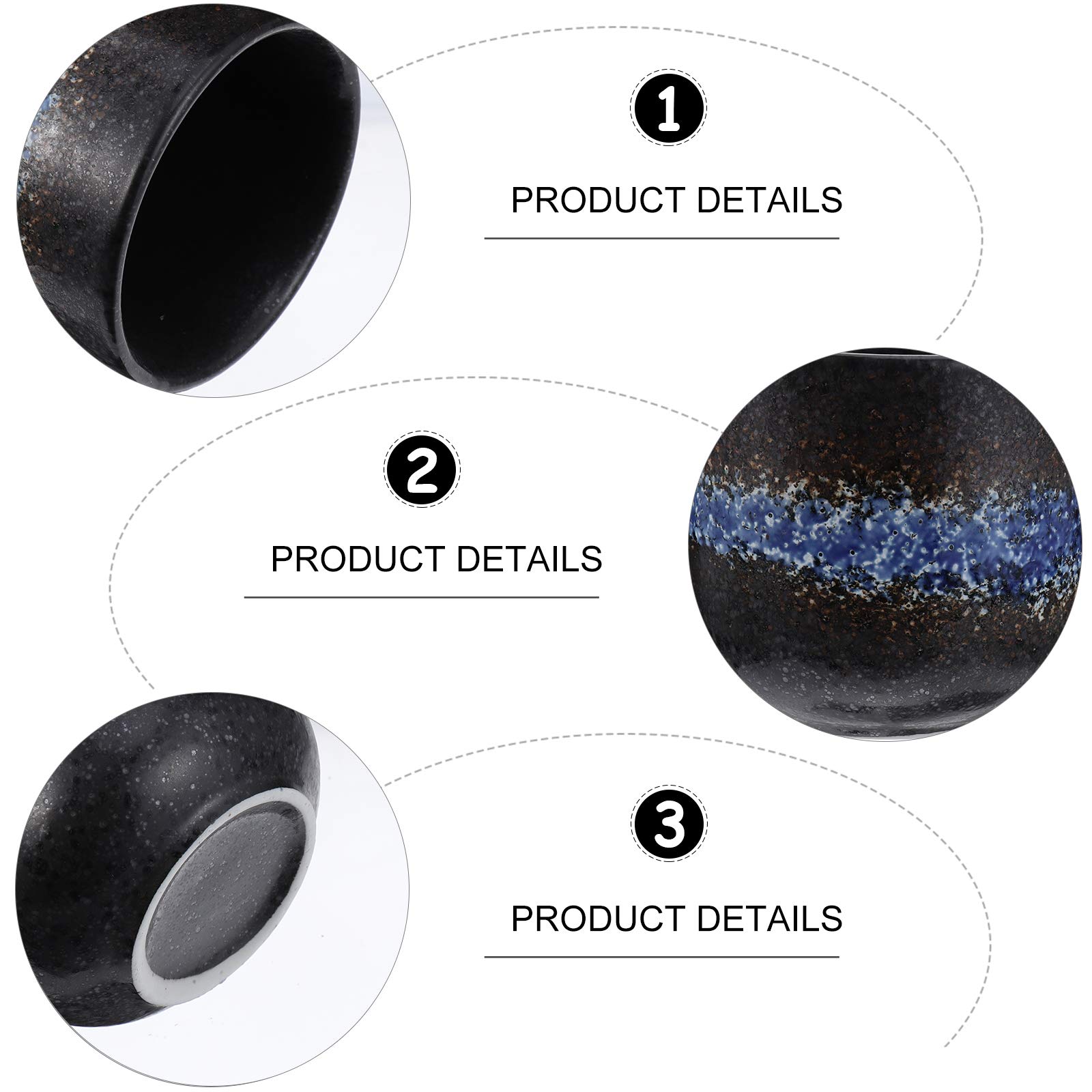 DOITOOL 2-Pack 200ML Ceramic Drinking Cups - Durable Restaurant-Grade Coffee & Tea Mugs for Home, Office, or Cafe Use