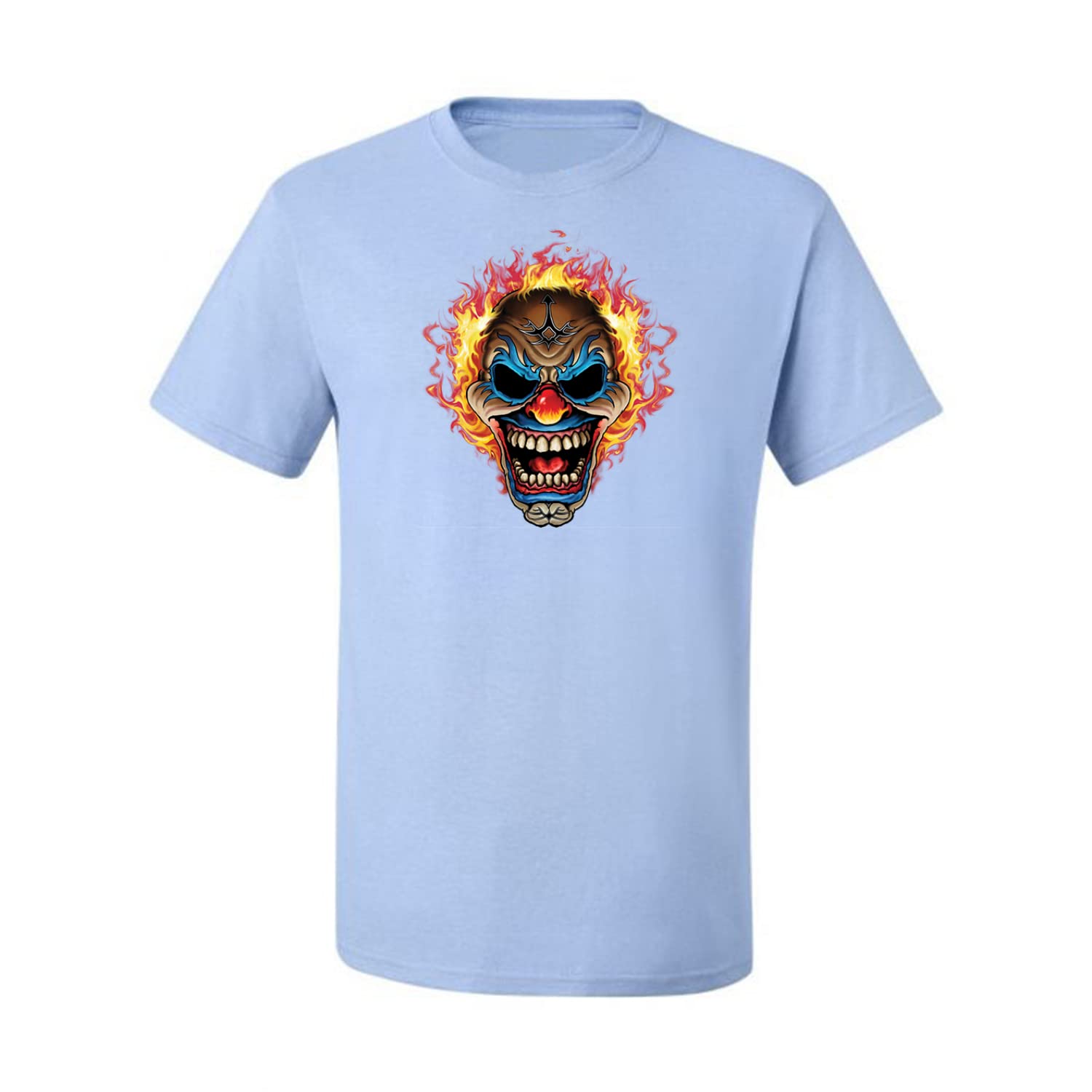 Wild Bobby Flaming Laughing Fierce Clown Graphic T-Shirt for Men - Funny Vintage Style Car & Truck Tee - Perfect for Halloween Costumes, Cosplay & Comic Conventions