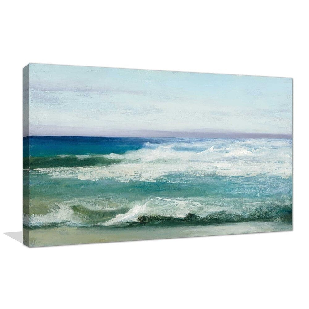 Azure Ocean by Julia Purinton - Stunning Canvas Wall Art Print for Coastal & Beach House Decor | Perfect for Living Room, Bedroom, or Office