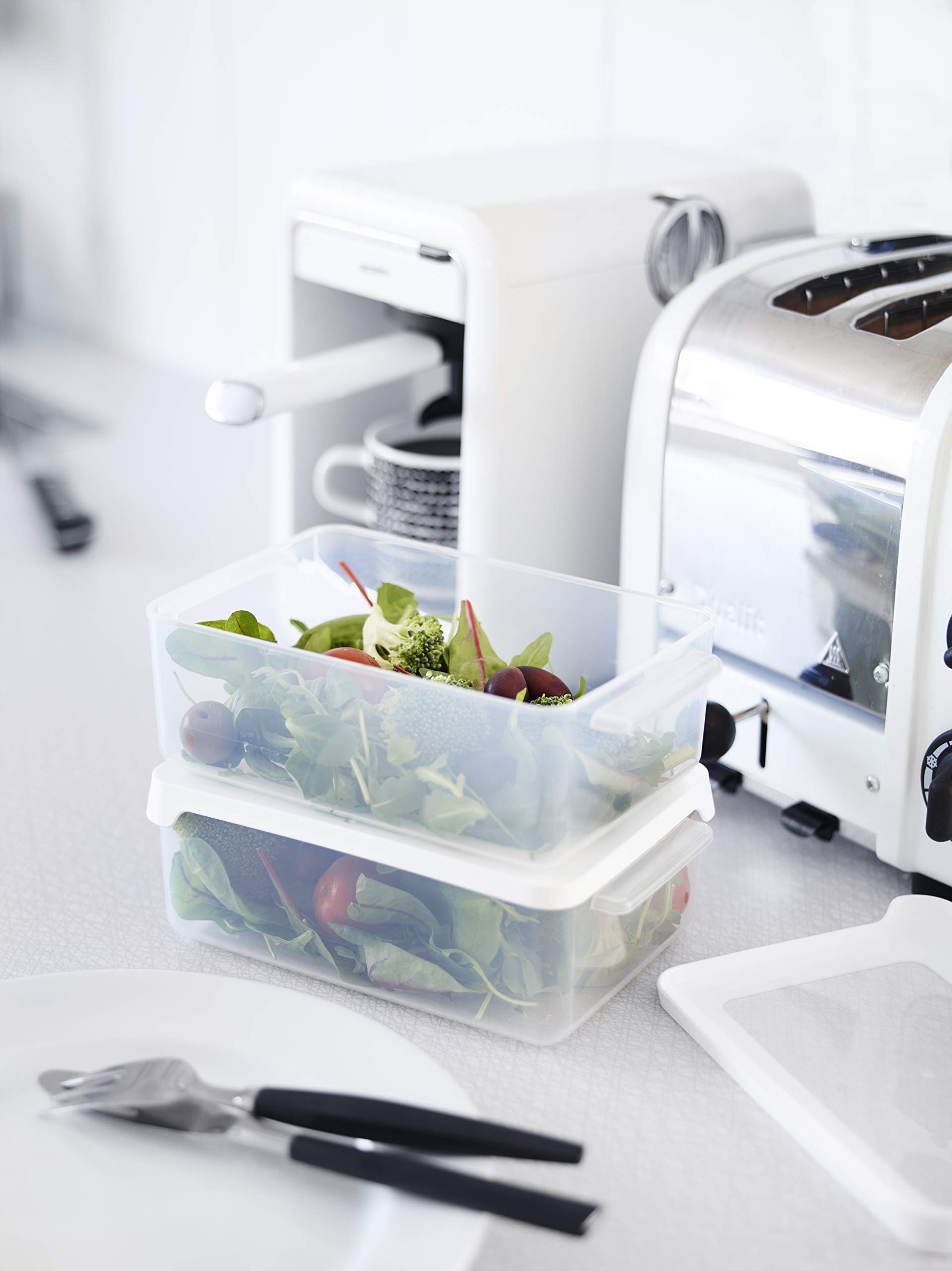 1L Clear White Airtight Food Storage Container for Kitchen, Pantry & Meal Prep - BPA-Free Plastic, Stackable & Leak-Proof
