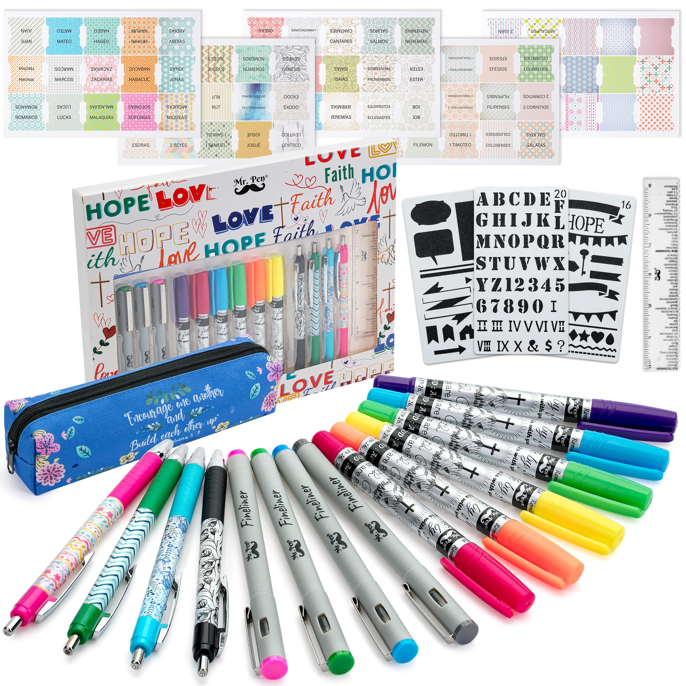 Mr. Pen Bible Journaling Kit - No Bleed Highlighters & Pens for Bible Study, Scripture Note Taking, Christian Devotional Journaling Supplies - Perfect for Church, Small Groups & Personal Bible Reflection