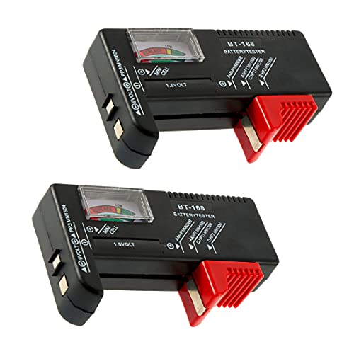 2 Pack Universal Battery Tester - AA AAA C D 9V 1.5V Button Cell Battery Checker for Household Devices | Perfect for Toys, Flashlights, Remote Controls & Electronics