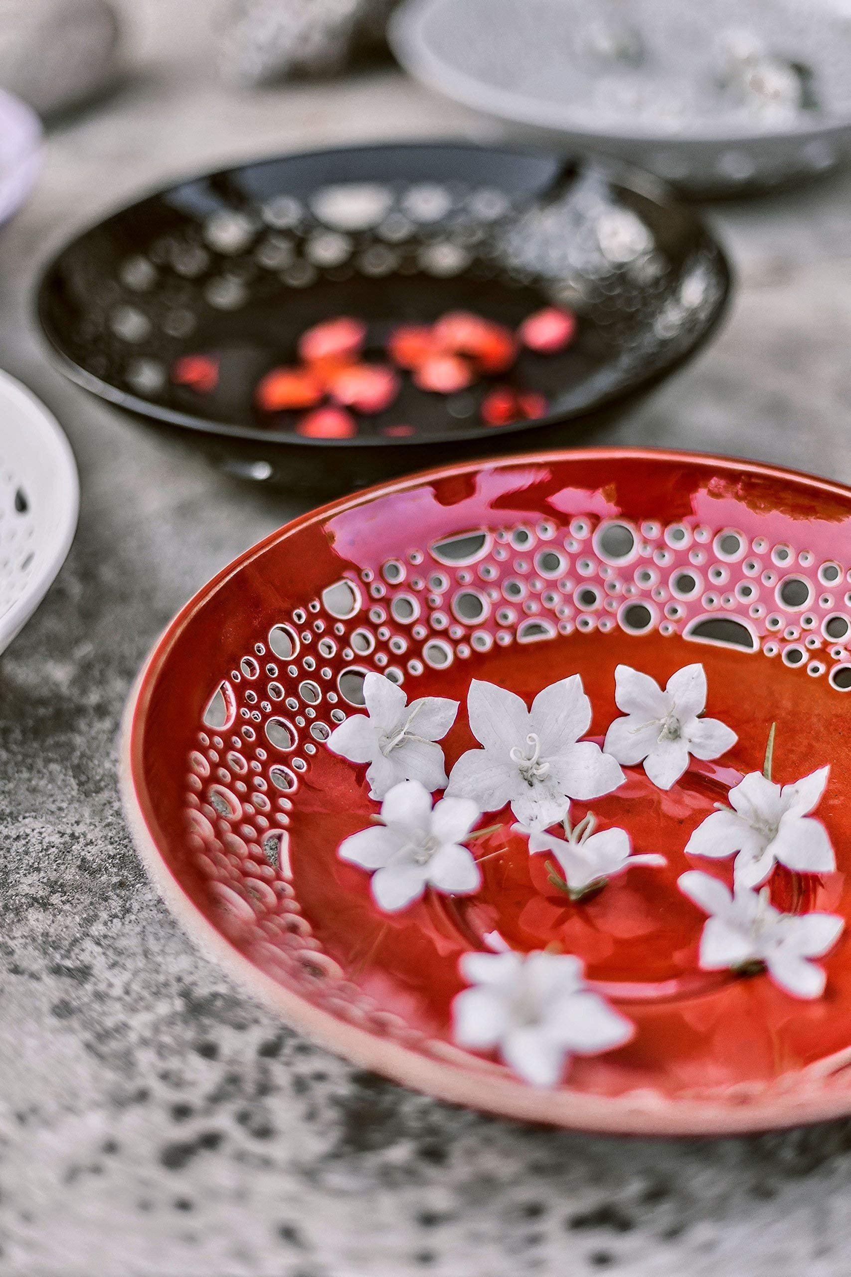 Handmade Black Ceramic Fruit Bowl - Elegant Centerpiece for Halloween, Thanksgiving & Holiday Tableware, Pottery Serving Dish for Fruits, Nuts & Party Decor