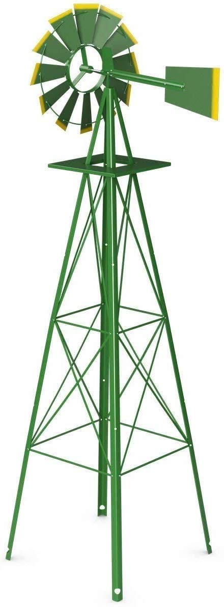 HAPPYGRILL 8ft Large Metal Windmill - Decorative Garden Windmill for Yard, Lawn & Backyard | Rustic Outdoor Decor for Farmhouse, Cottage & Countryside Landscaping