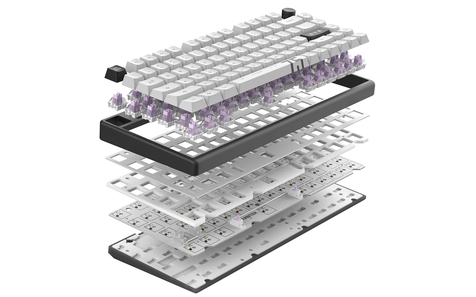 Arbiter Studio KITSUNE Polar 75 PRO Hall Effect Magnetic Gaming Keyboard - 75% Compact Layout, Hot-Swappable Switches, RGB Backlit for PC/Mac Gaming & Office Work