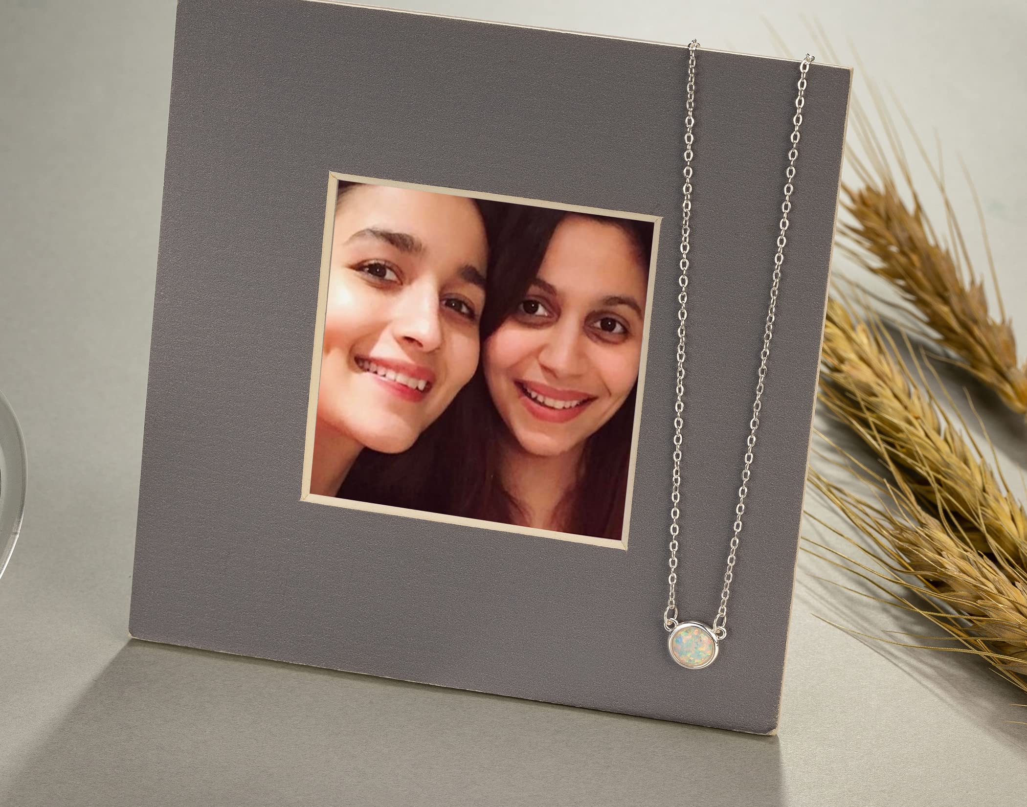 925 Sterling Silver White Opal Necklace for Sister-in-Law - Thoughtful Christmas, Wedding & Bridal Shower Gift - Perfect for Bonus Sister, Bridesmaid or Thank You Present - Elegant Jewelry for Special Occasions & Everyday Wear
