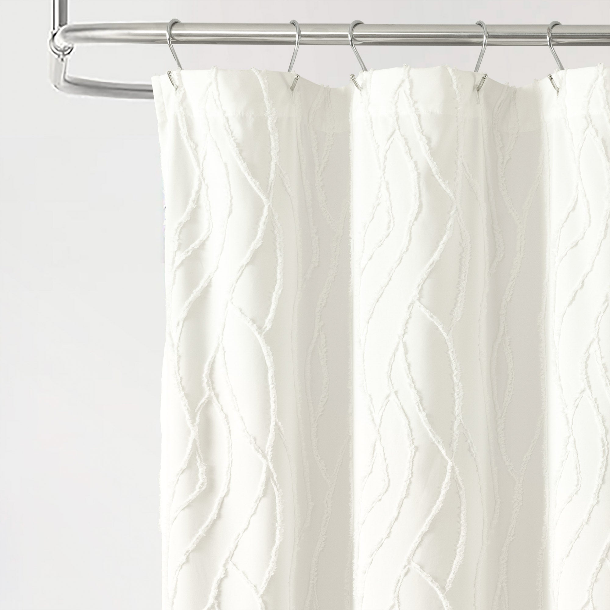 Stylish Jacquard Wave Shower Curtain - Waterproof Bathroom Decor for Modern Homes | Perfect for Spa-Like Showers & Coastal-Themed Bathrooms