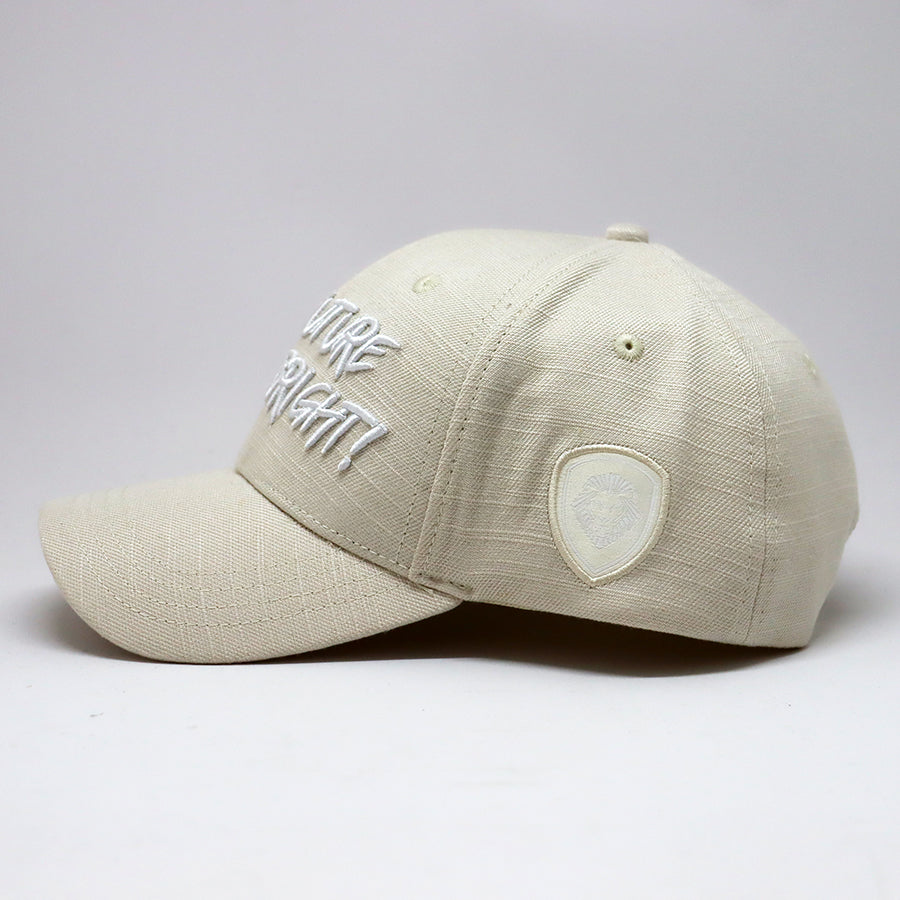 Future Looks Bright Ivory Cream Canvas Snapback Hat - Trendy Unisex Baseball Cap for Outdoor, Streetwear & Casual Fashion