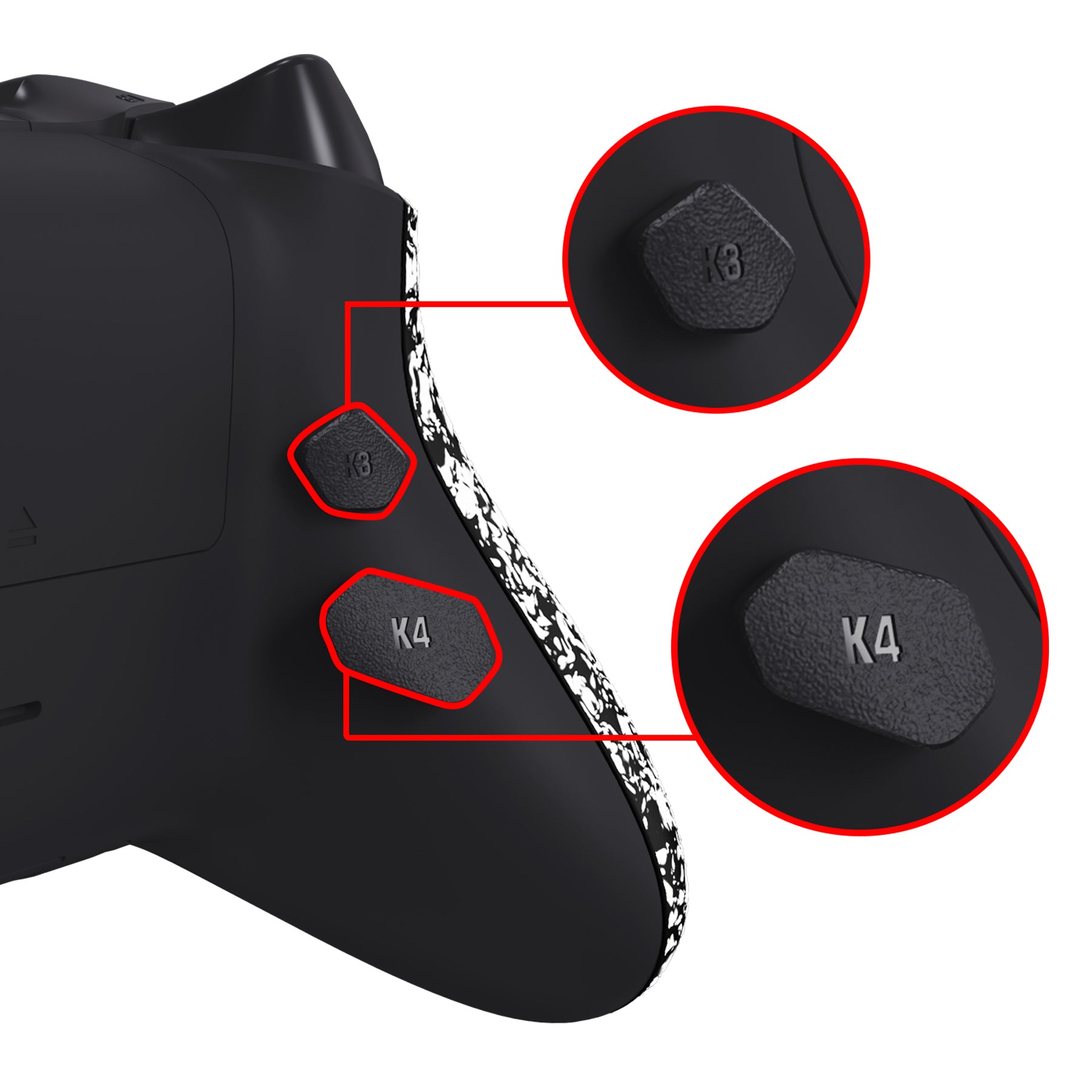 eXtremeRate Textured White HOPE Remappable Back Button Kit for Xbox Series X/S Controller - Upgrade Boards, Redesigned Shell & Side Rails - Perfect for Competitive Gaming & Custom Controller Mods (Controller Not Included) RX3P3042