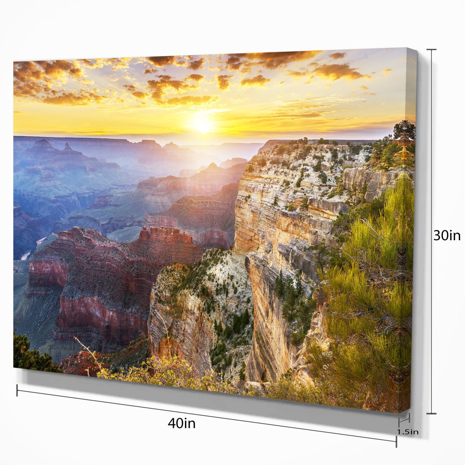 Grand Canyon Landscape Photography Canvas Art Print - Stunning Wall Decor for Living Room, Office & Bedroom