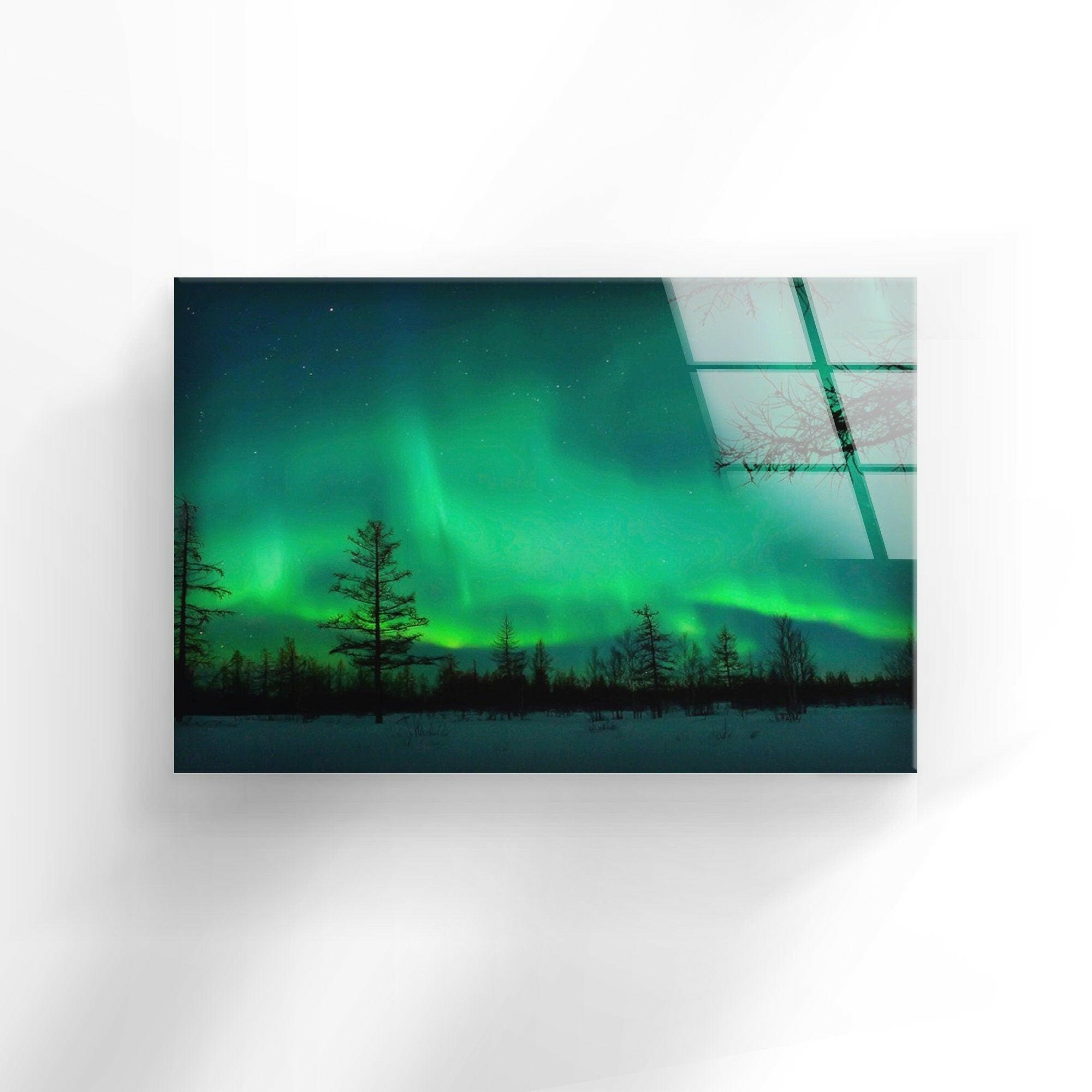 Aurora Lights Neon Glass Wall Art - Modern LED Home Decor for Living Room, Bedroom, Bar & Office - Unique Gift for Housewarming, Wedding & Birthday