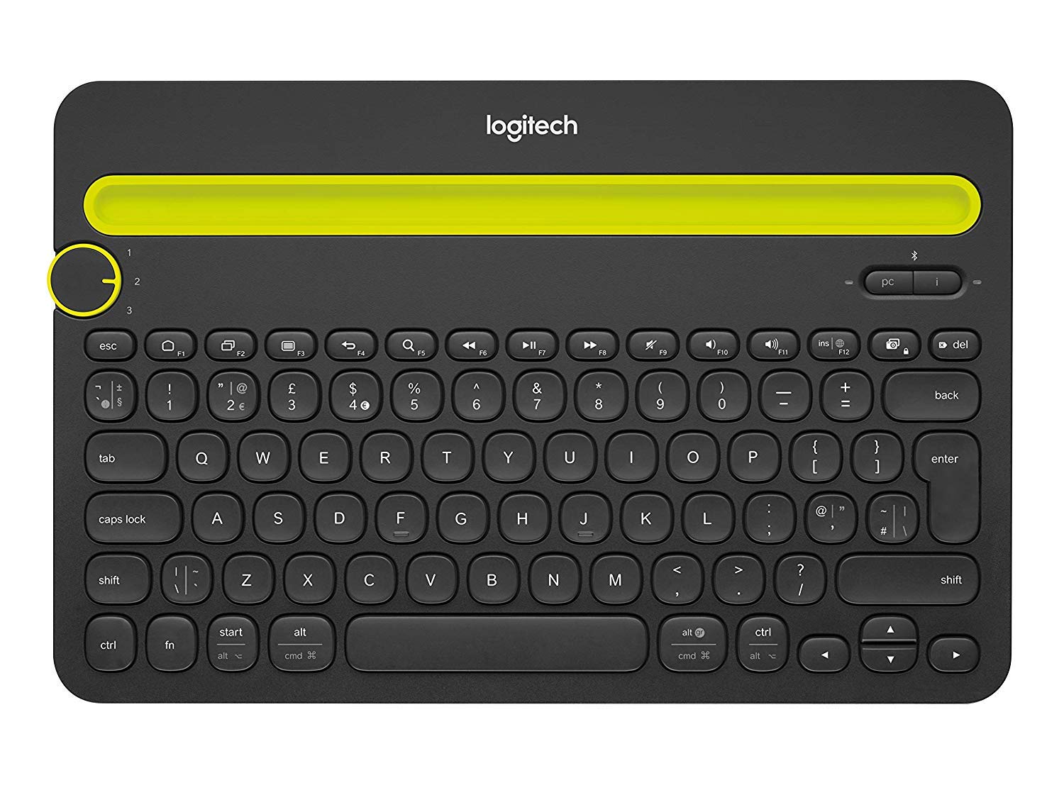Logitech K480 Multi-Device Wireless Bluetooth Keyboard - Compatible with Windows, Mac, iPad, Android & Smartphones (Black) - Bulk Packaging - Perfect for Home Office, Remote Work & Multi-Tasking