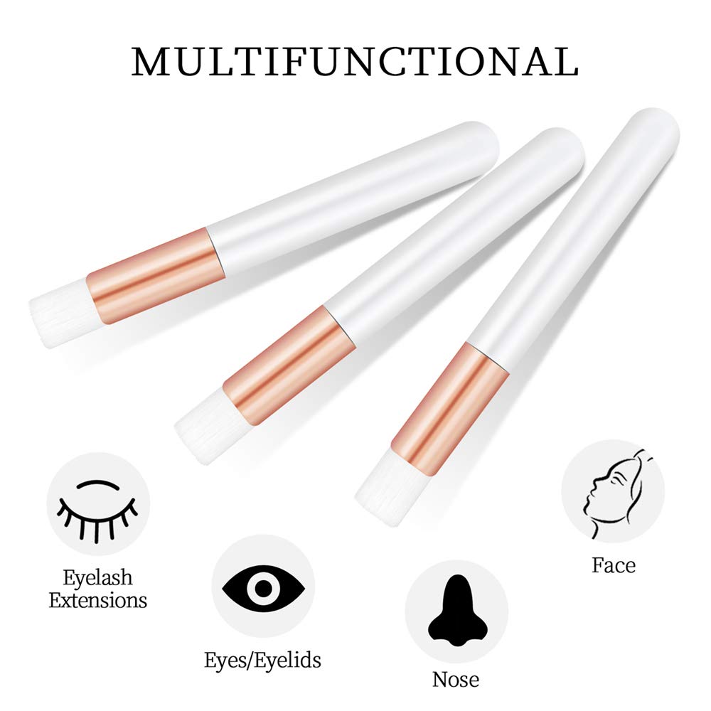20 Pcs Rose Gold Eyelash & Blackhead Cleansing Brushes - Gentle Lash Shampoo Brush & Nose Cleaning Tool for Makeup Removal & Skin Care - Perfect for Daily Beauty Routine & Spa Treatments