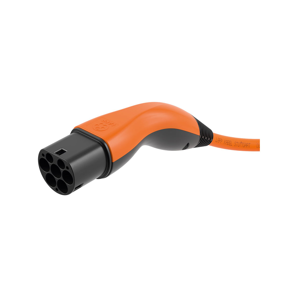 LAPP EV Helix Type 2 Charging Cable - 32A 7.4kW 5m for Electric & Hybrid Vehicles (Orange) | Perfect for Home & Public Charging Stations