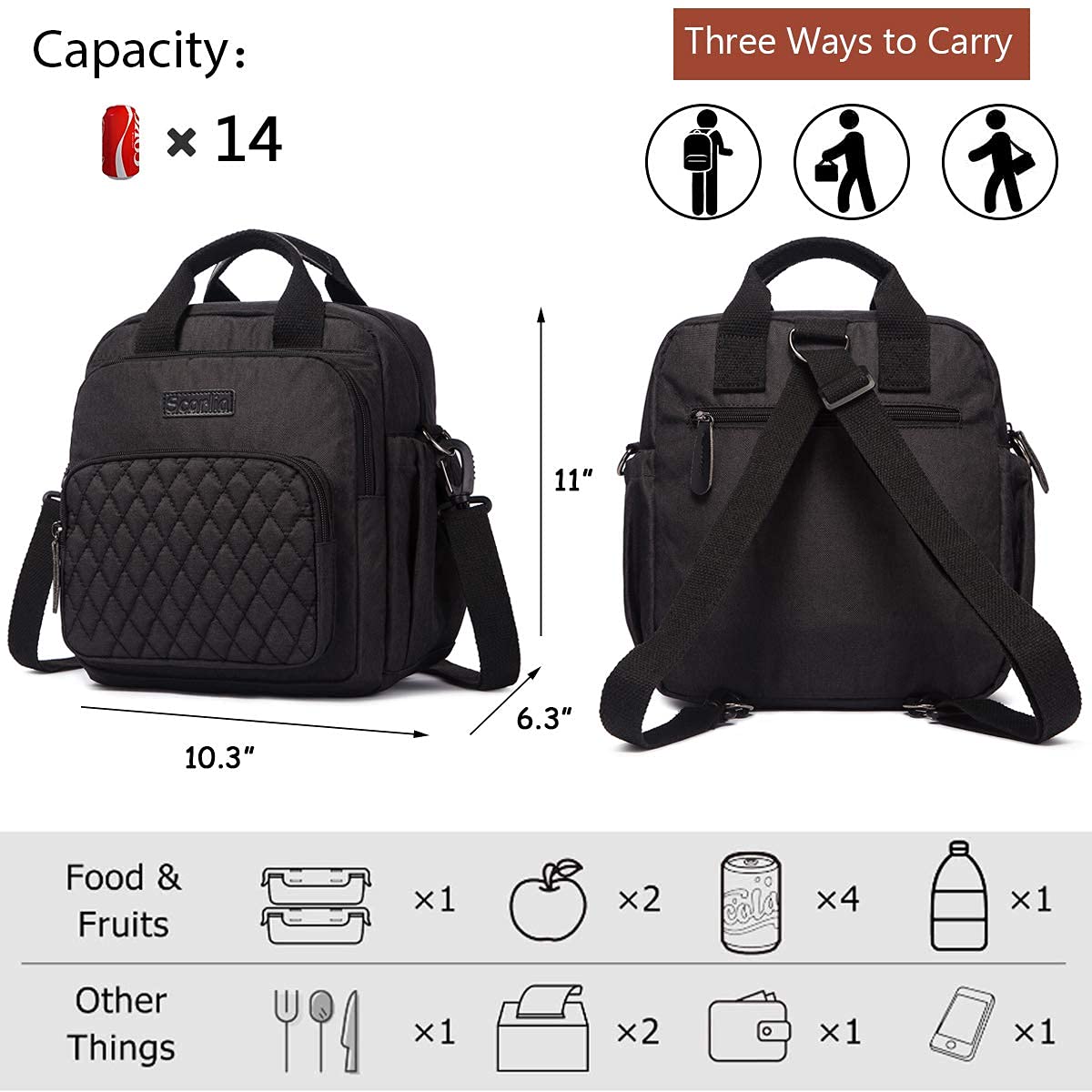 Scorlia Insulated Lunch Bag - Thermal Backpack & Leakproof Lunch Tote for Women & Men - Perfect for Work, School, Office, Picnic & Outdoor Activities | Keeps Food Fresh & Cool for Hours