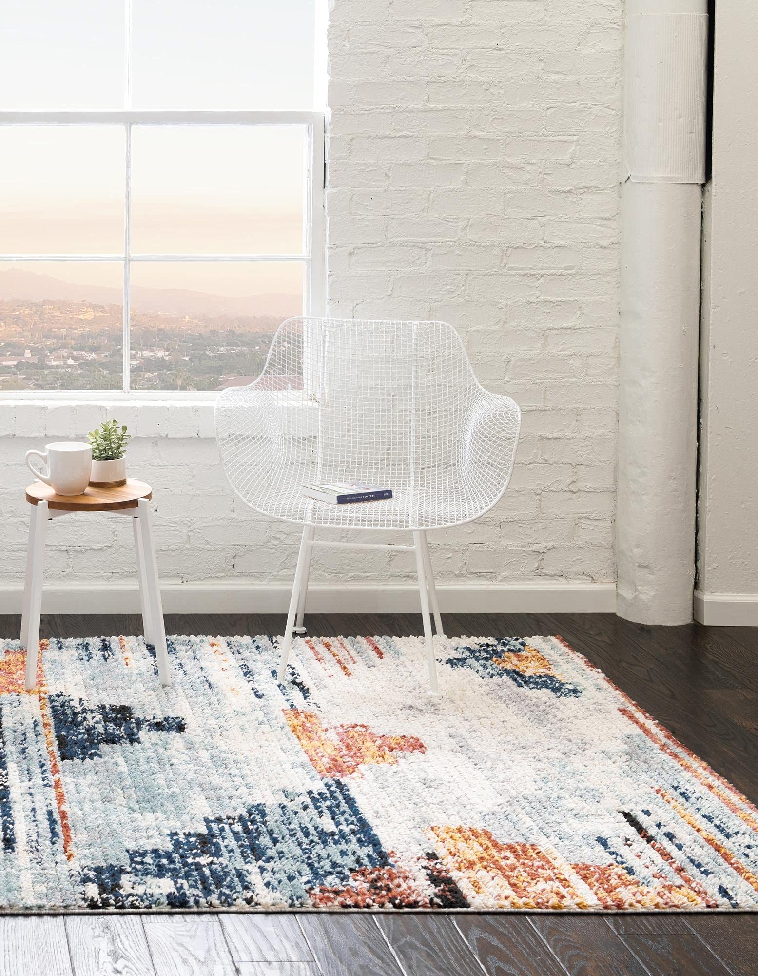 Rugs.com Tucson Collection 4x6 Multi Low Pile Rug - Non-Slip Entryway, Kitchen, Breakfast Nook & Accent Rug for Home Decor | Soft & Durable for High Traffic Areas