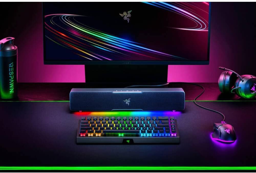 Razer Leviathan V2 Multi-Driver Gaming Soundbar with Subwoofer | THX Spatial Audio | Compact RGB Design | Bluetooth 5.2 | for PC, Laptop, Smartphone & Nintendo Switch | Perfect for Gaming, Movies & Music (Renewed, Black)