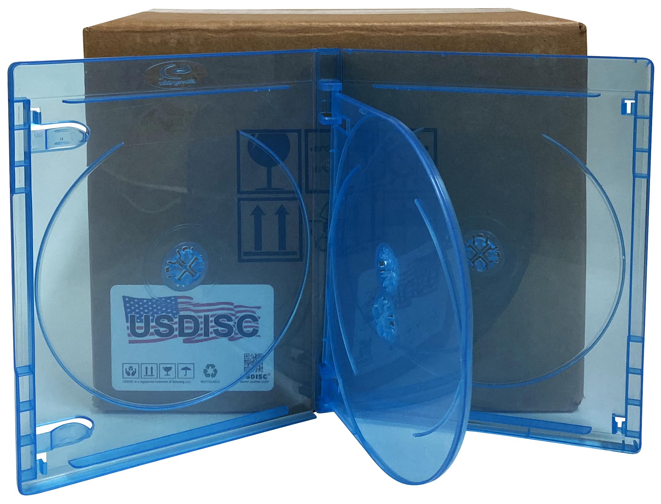Clear Blue 14mm Standard Blu-ray Cases - 4 Disc Capacity, Pack of 400 - Perfect for DVD & Blu-ray Movie Storage, Media Organization, and Home Theater Collections