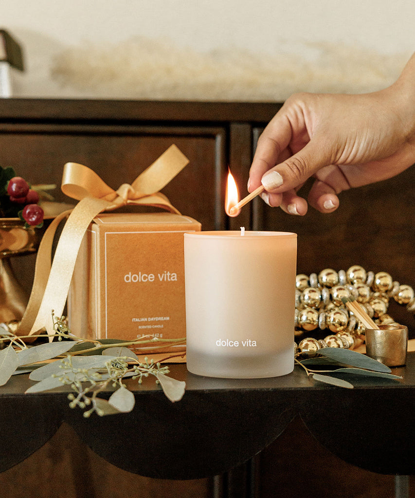 DOLCE VITA Scented Candle - Luxury Soy Wax Candle for Home, Spa, Yoga & Meditation - Romantic Aromatherapy Gifts for Women & Men - Perfect for Relaxation, Bedroom Decor & Stress Relief