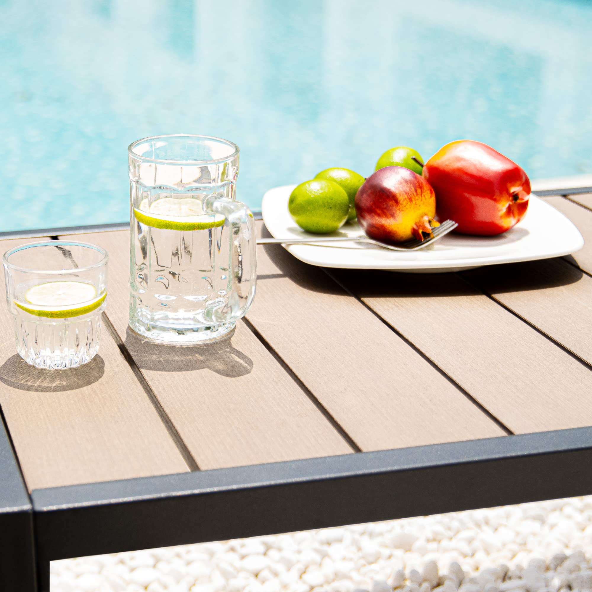 ZINUS Dillon 4-Piece Outdoor Patio Furniture Set - Aluminum & Poly Lumber Conversation Set, Weather Resistant, Rust-Proof, Easy Assembly (Black) - Perfect for Backyard, Garden, Poolside or Deck Relaxation