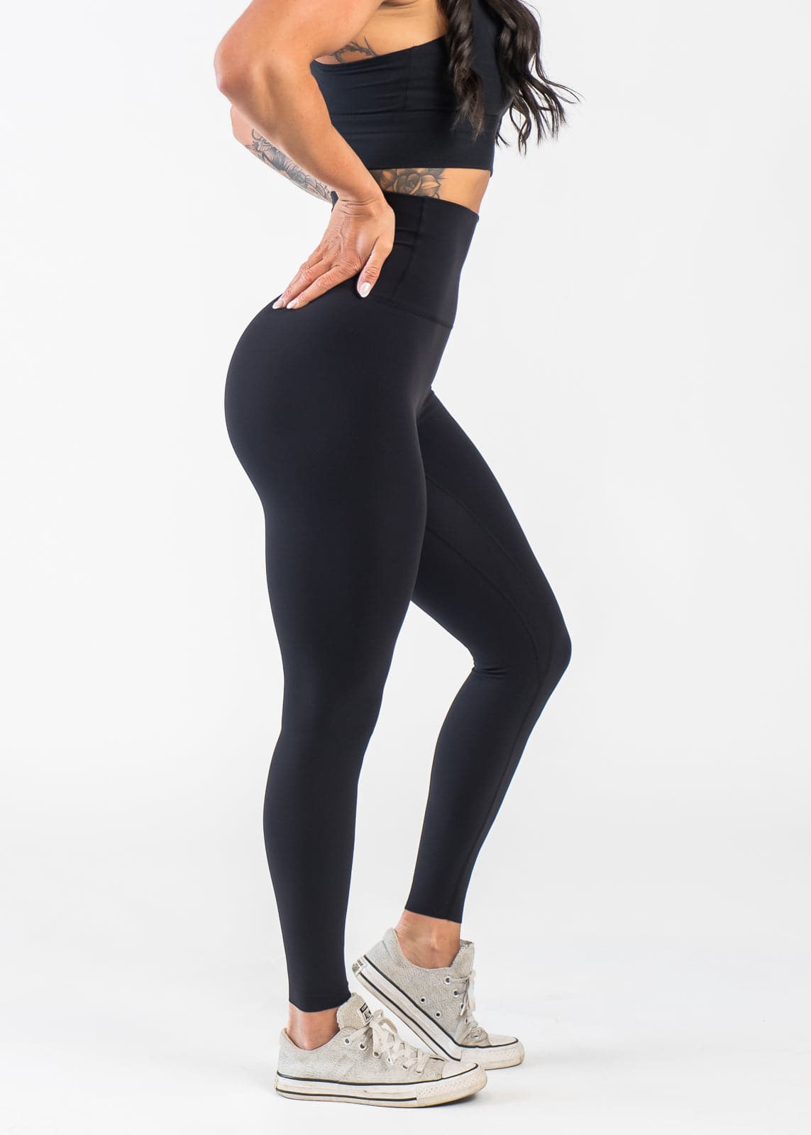 NKD High Waist Yoga Pants for Women - Tummy Control Workout Leggings - Black | Perfect for Gym, Running & Everyday Wear
