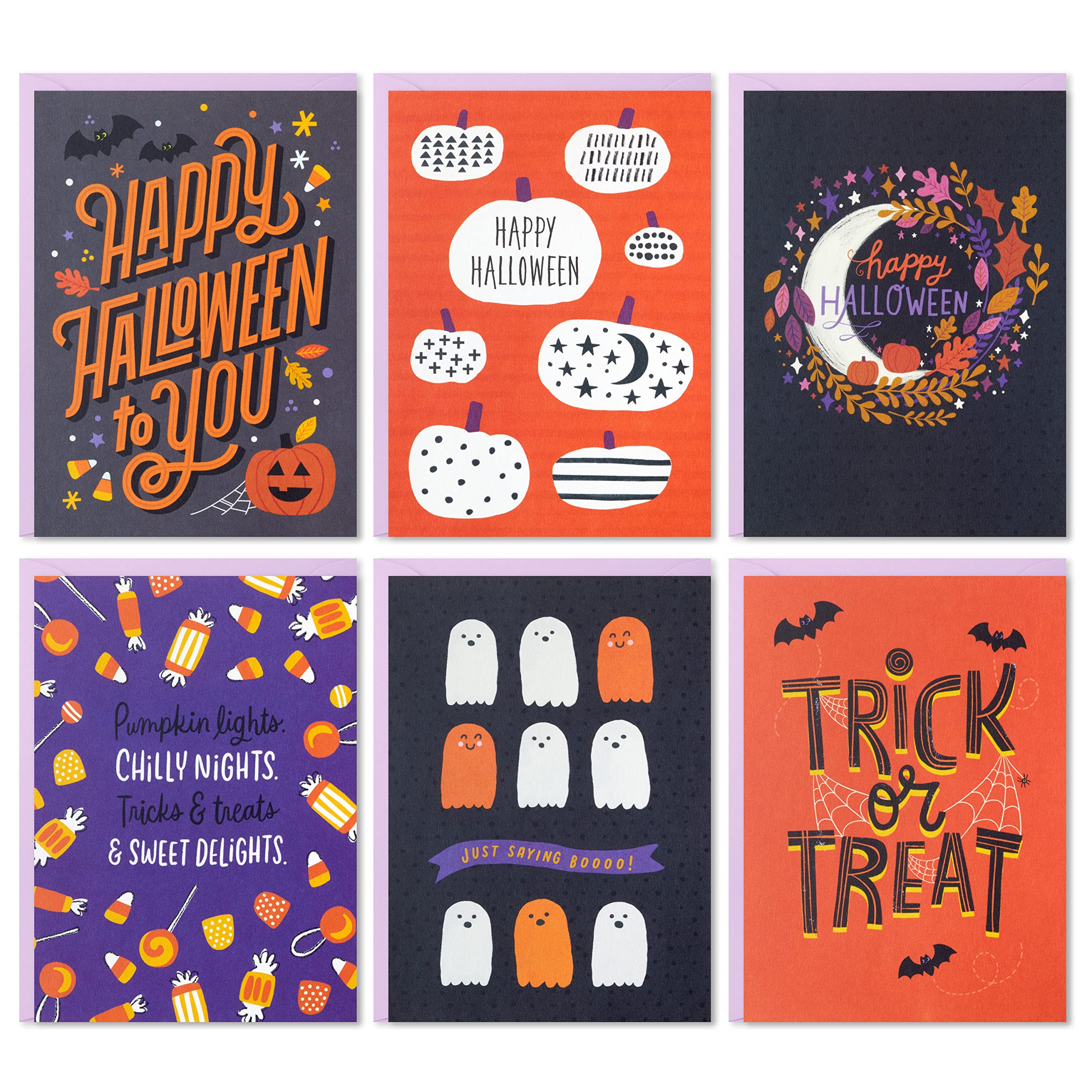 Halloween Greeting Cards Bulk Pack - 36 Assorted Trick or Treat Cards with Envelopes | Perfect for Classroom Parties, Neighborhood Treats & Spooky Celebrations