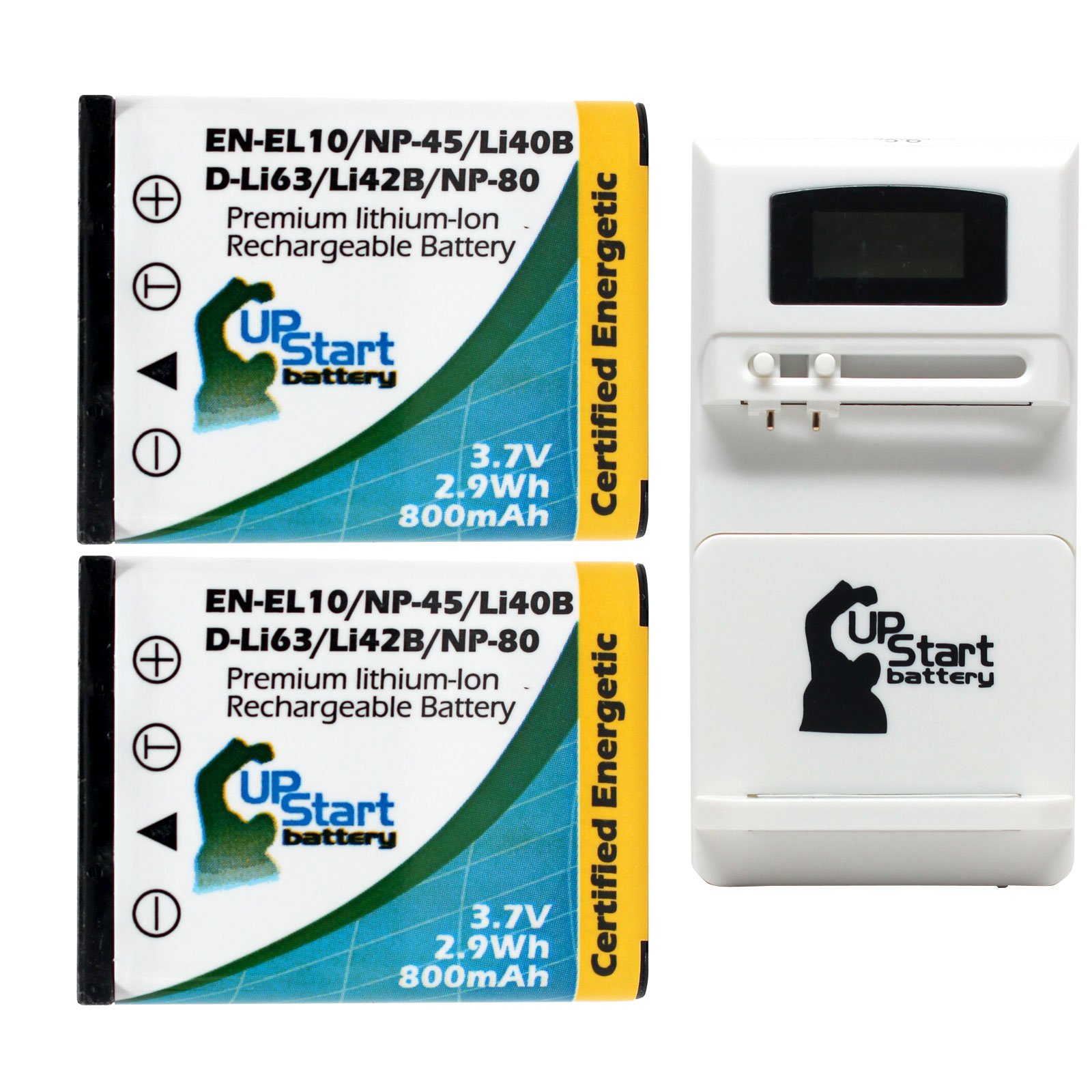 2 Pack Replacement Battery for Olympus FE-4010 with Universal Charger (100-240V) - Compatible with Olympus LI-40B LI-42B Digital Camera - Perfect for Travel Photography & Backup Power