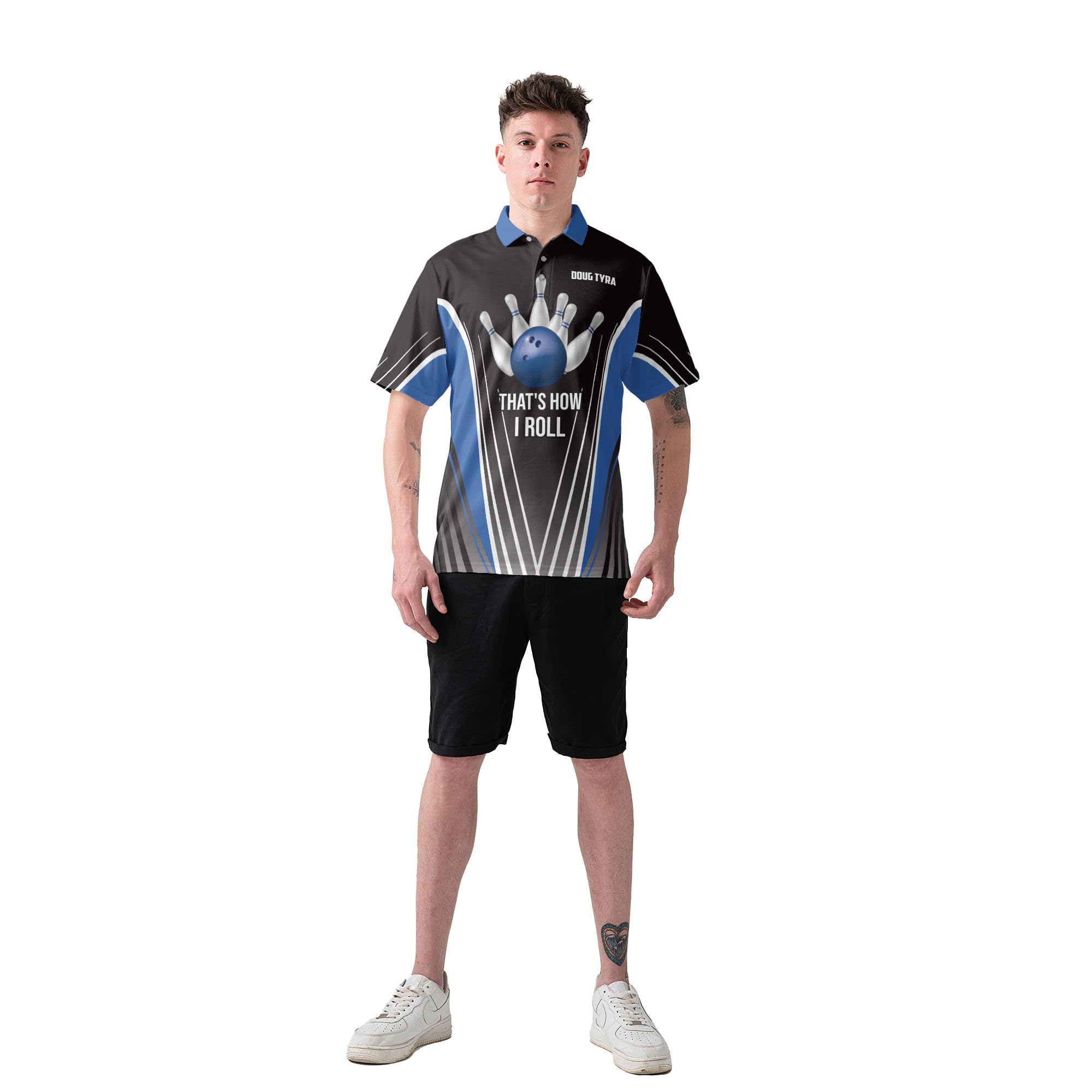 Custom Bowling Shirts for Men - Personalized Short Sleeve Bowling Polo Shirts - Unique Team Uniforms for Bowling Leagues & Casual Wear
