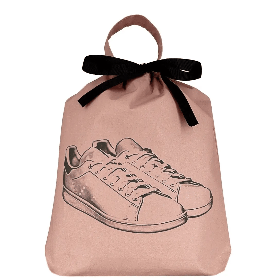 Pink and Gray Printed Tennis Shoe Bag for Sneakers - Perfect for Gym, Travel, and Sports Gear Storage