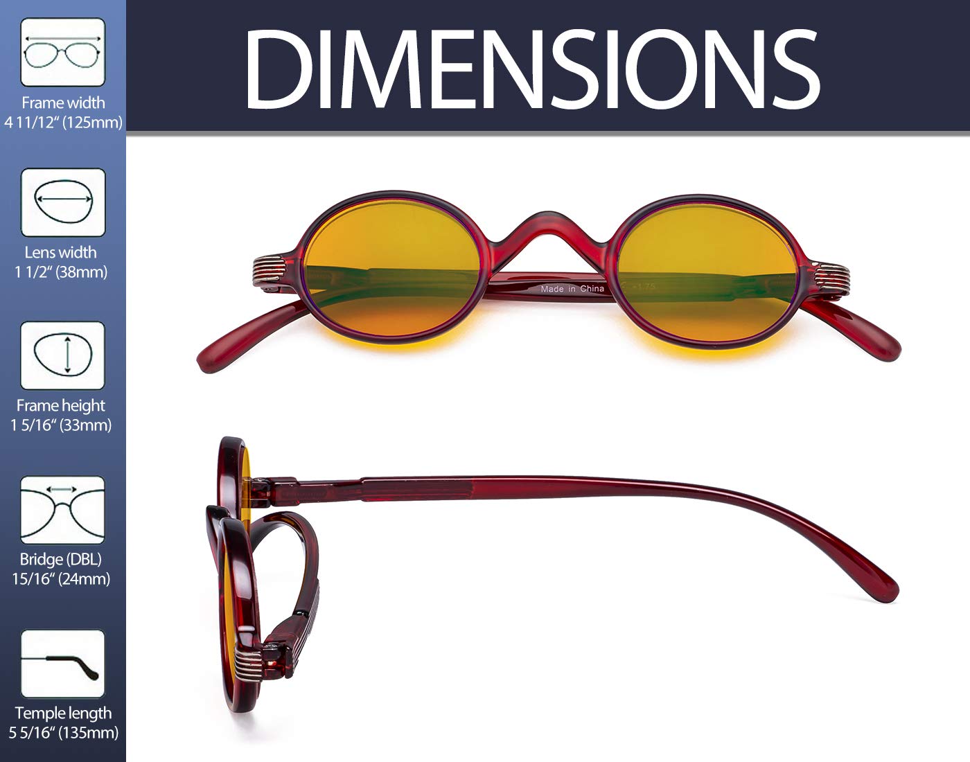 Vintage Blue Light Blocking Glasses for Women & Men - Computer & Reading Use
