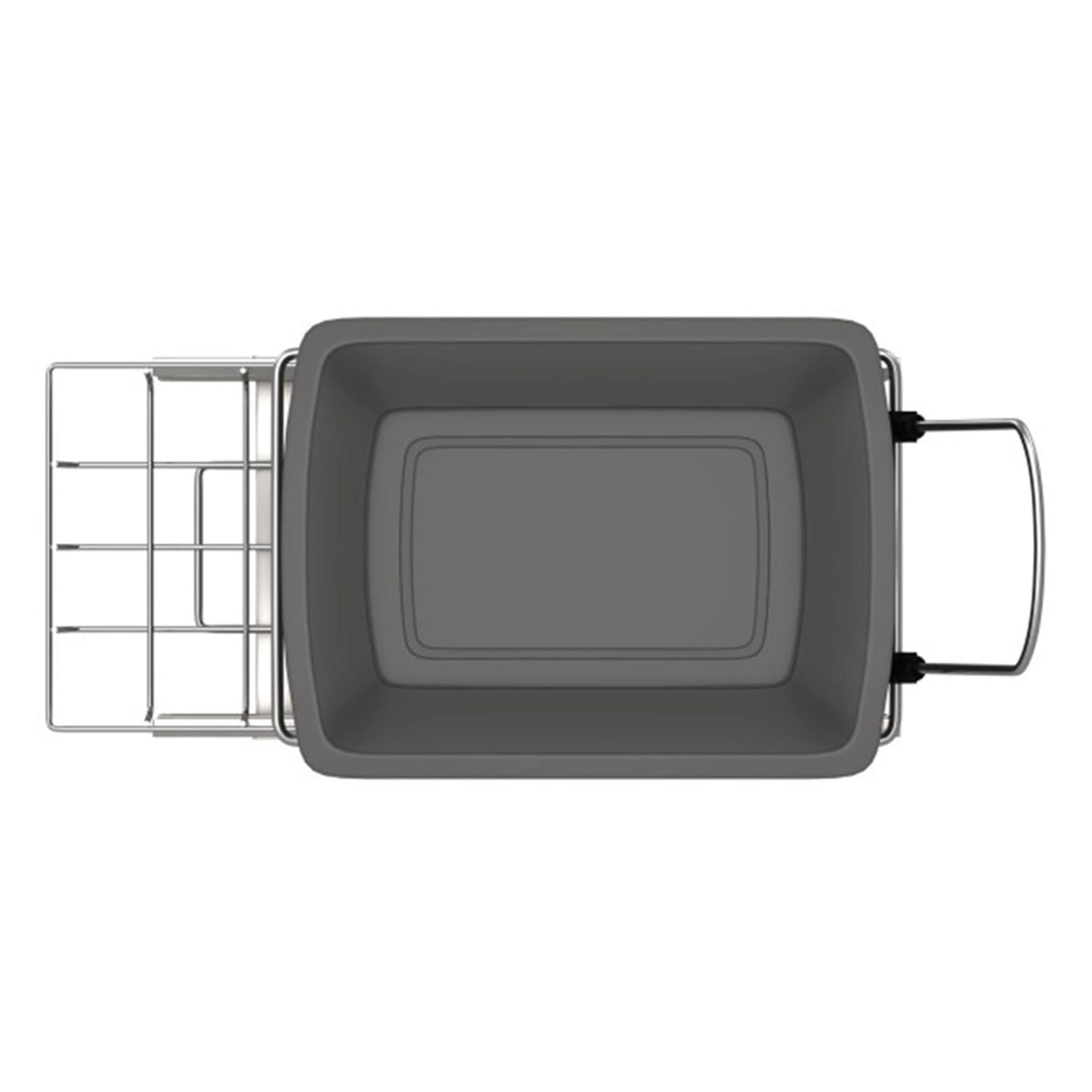 Rev-A-Shelf 35 Qt Pull-Out Trash Can for Kitchen Cabinets - Full Extension Slides, Waste & Recycling Bin, Orion Gray (RV-12KD-13C-S) - Perfect for Under-Sink Organization & Eco-Friendly Homes