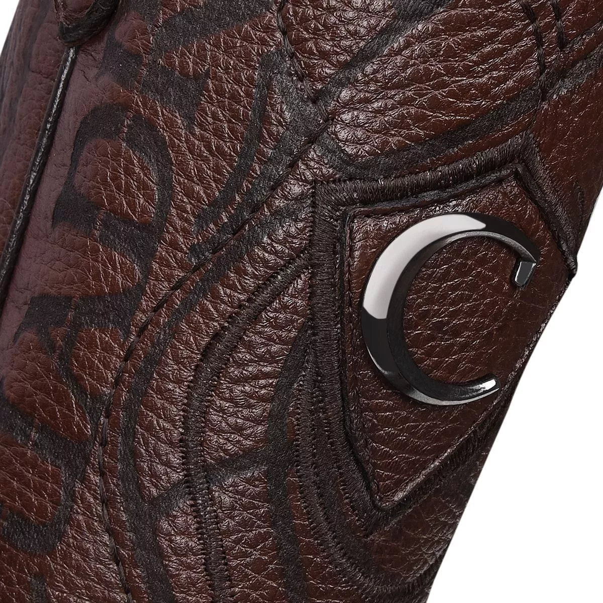 1B1NVE Men's Cowboy Boots - Genuine Deer Leather Chestnut Dress Boots for Western Style, Riding & Outdoor Adventures