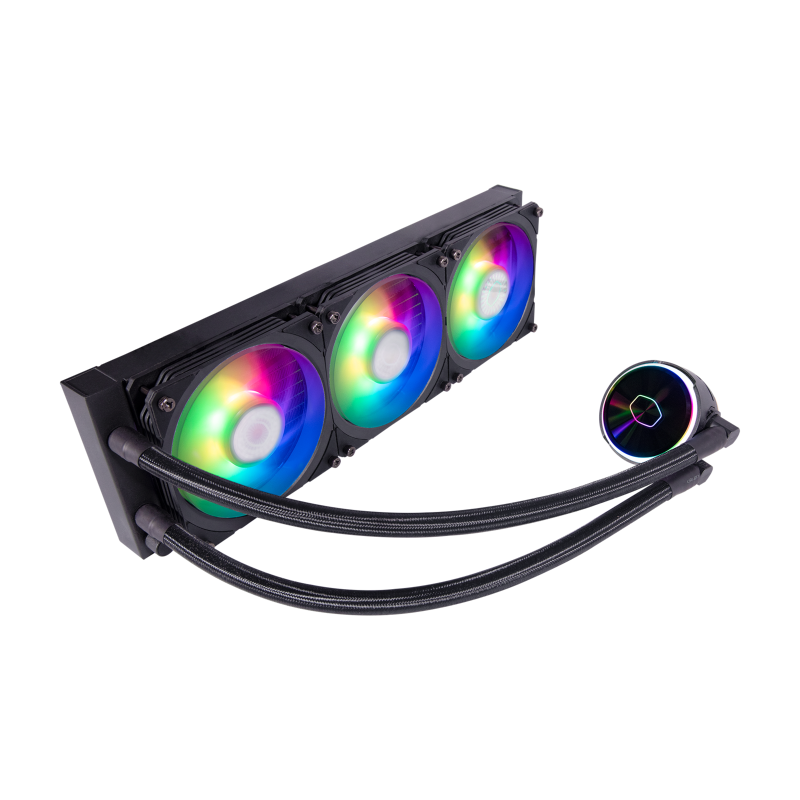 Cooler Master MLY D36M A23PZ R1 CM MasterLiquid PL360 Flux ARGB CPU Liquid Cooler - 360mm Radiator, RGB Lighting, High Performance Cooling for Gaming PC & Workstation (5-Year Warranty) - Perfect for Overclocking, Streaming & Intensive Tasks