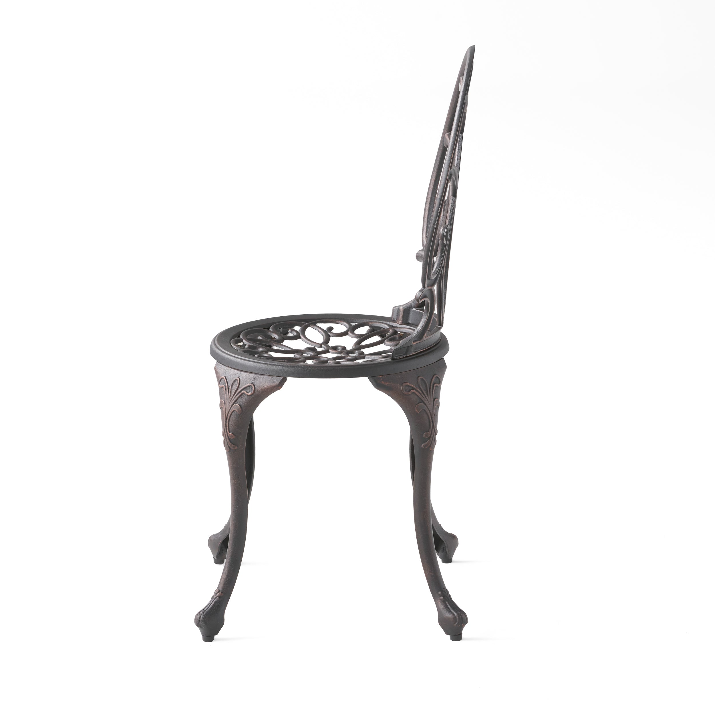 Charleston 3-Piece Cast Iron Bistro Set - Outdoor Patio Dining Furniture for Garden, Balcony & Backyard