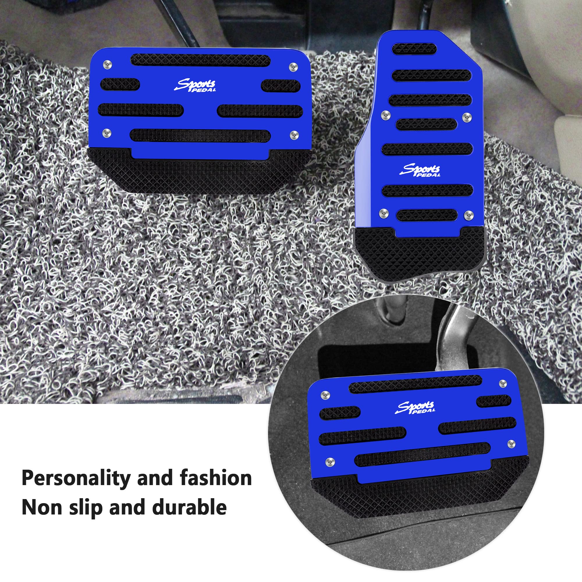 Non-Slip Auto Pedal Covers (2PCS) - Universal Car Safety Accessories for Sporty Decor