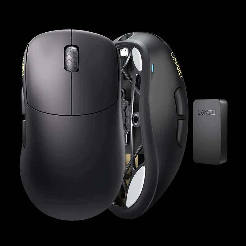 Lamzu Thorn 4K Wireless Gaming Mouse - Black (4K Dongle Included) | Ergonomic Design for FPS, MOBA & MMO Gaming | Perfect for PC & Laptop Gamers